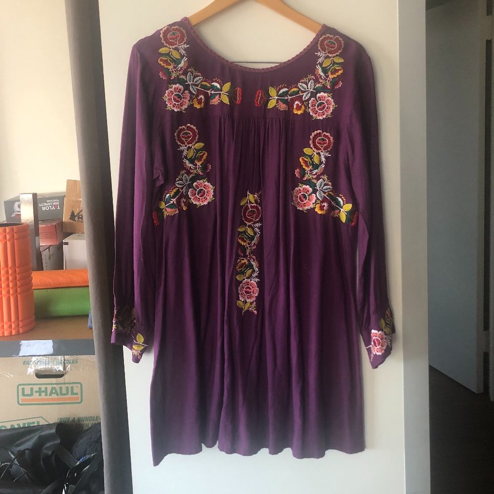 Cedella Marley hand-made embroidered royal purple dress!